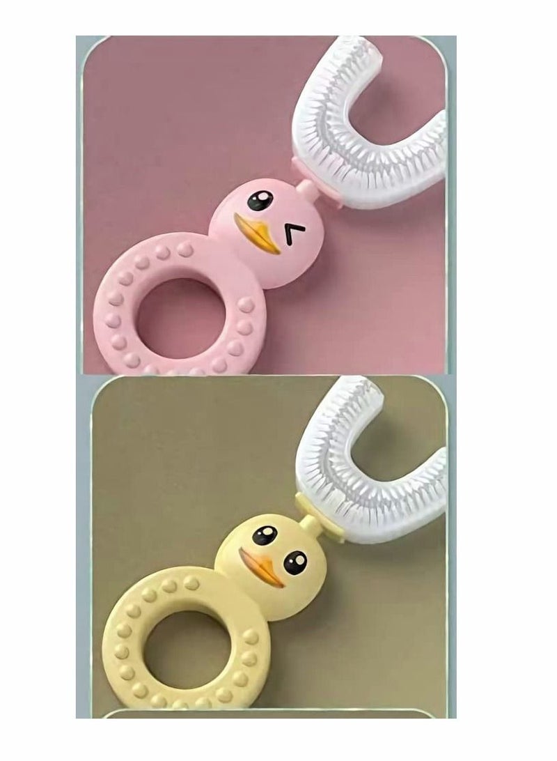 Children's U-Shaped Toothbrush Toddler with Soft Silicone Brush 360° Oral Teeth Cleaning Design for Toddlers Kids 2-6 Years 2 Pack - Image 4